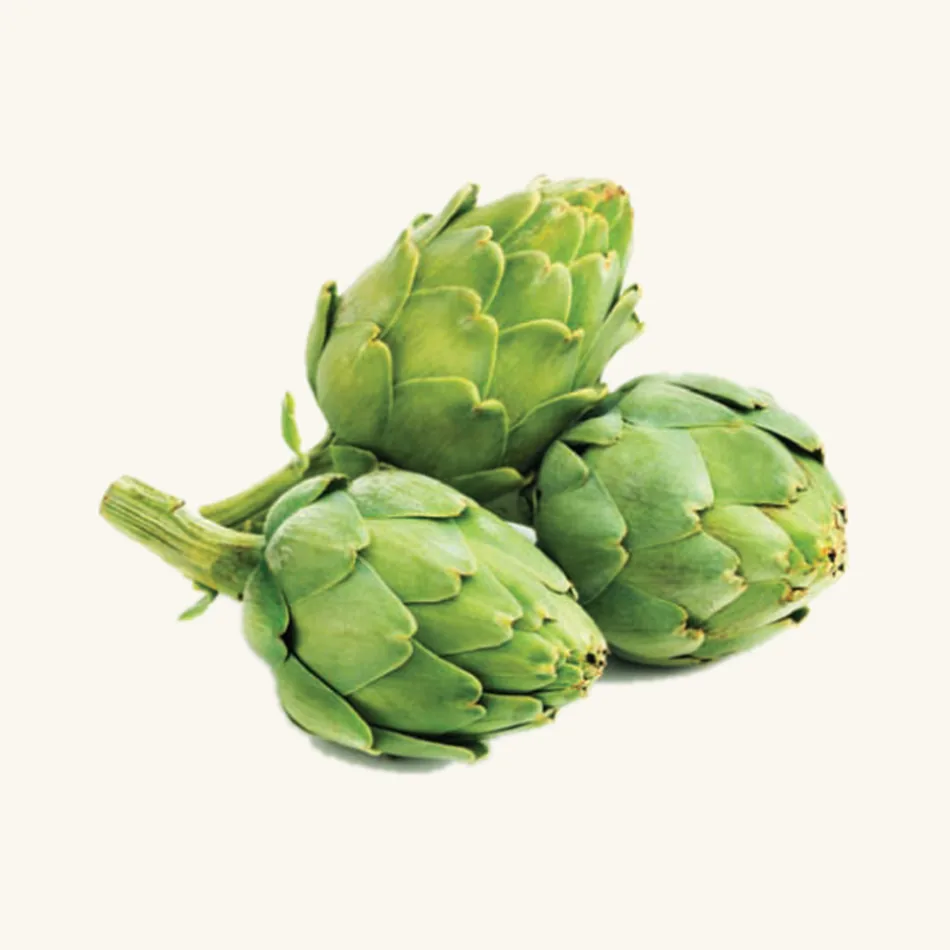 Fresh green Egyptian artichokes