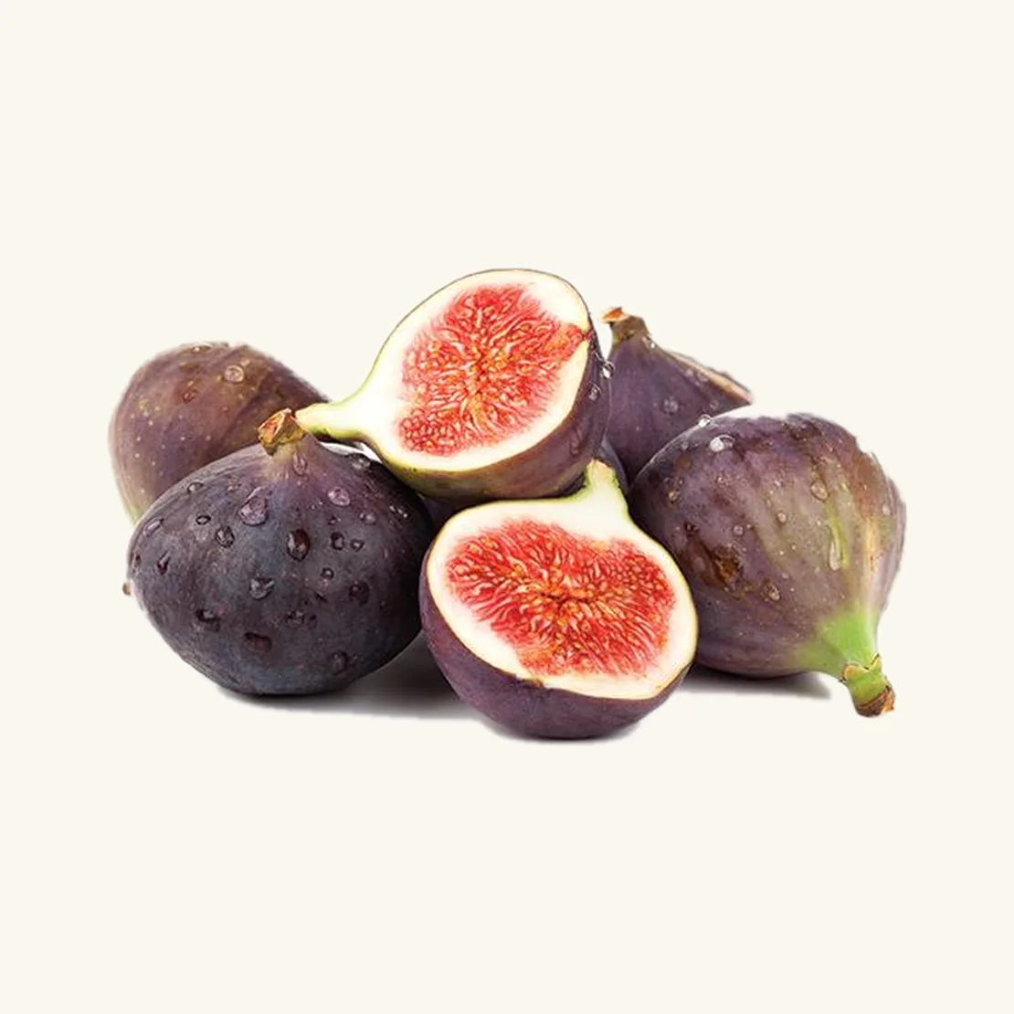 Fresh purple Egyptian figs, one cut open